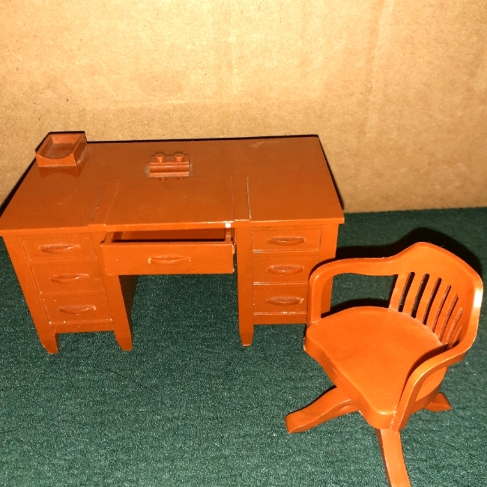Vintage Renwal Teacher Desk & Office Chair 